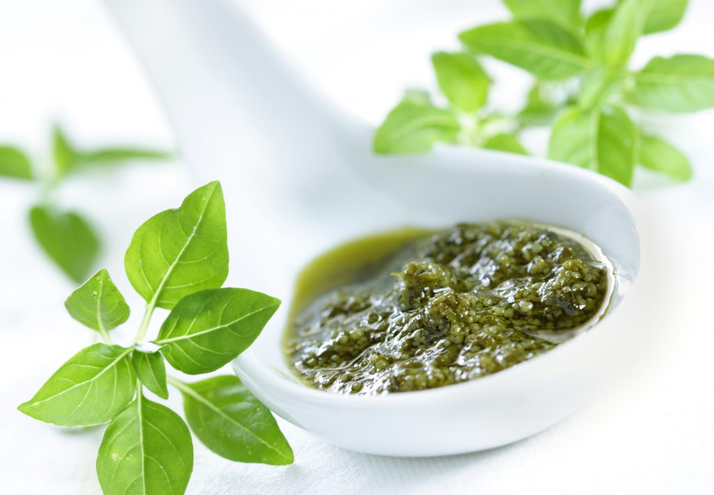 pesto pesto with basil around